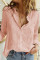 Pink Textured Solid Color Basic Shirt