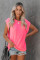 Rose Pocketed Tee with Side Slits