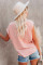 Pink Pocketed Tee with Side Slits