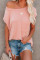Pink Pocketed Tee with Side Slits