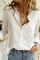 White Textured Solid Color Basic Shirt