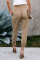 Khaki Wide Waistband Pocketed Joggers