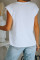 White Cotton Blend Round Neck Tee
