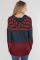 Red Color Block Drawstring Hoodie