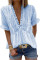 Sky Blue Frill Hem Ruffles Swiss Dot Top