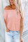 Pink Pocketed Tee with Side Slits