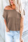Brown Pocketed Tee with Side Slits