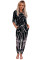 Black Tie Dye Knit Long Sleeve Joggers Set