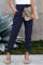 Blue Wide Waistband Pocketed Joggers