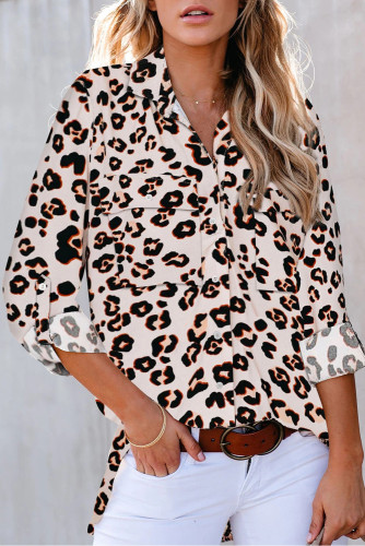 Classic Leopard Print Shirt with Pockets