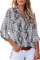 Gray Wild Snake Print Shirt with Pockets