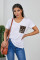White Leopard Printed Splicing T-Shirt