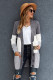 Multicolor Front Pocket and Buttons Closure Cardigan