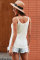 White Knitted Cami Tank Top