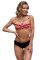Multicolor Twisted Bust Striped Bikini Set