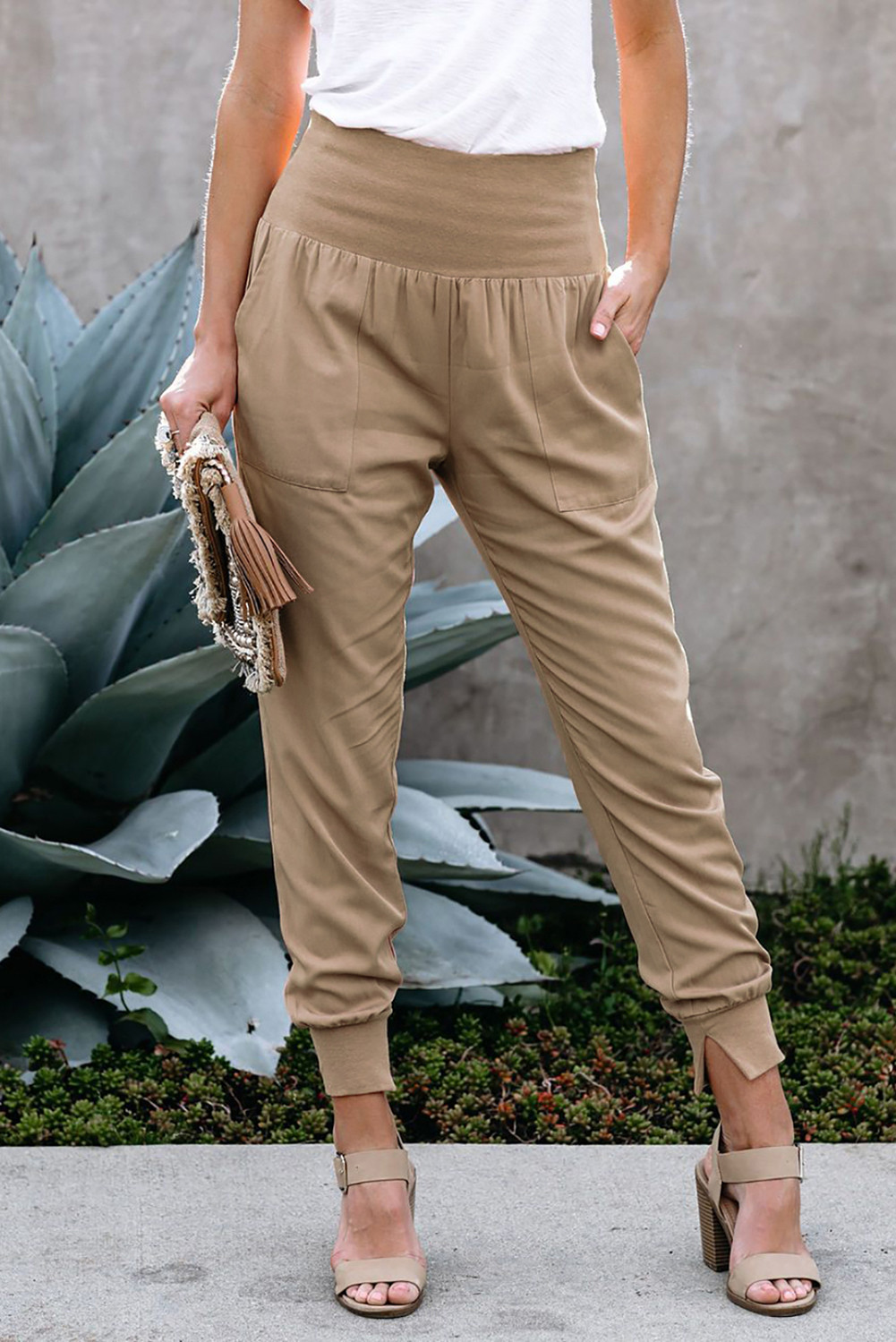 joggers with wide waistband