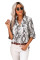 Wild Snake Print Shirt with Pockets