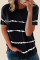 Black Tie-dye Stripe Casual T-Shirt