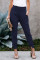 Blue Wide Waistband Pocketed Joggers