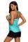 Light Green Print Insert Racerback Tankini Set