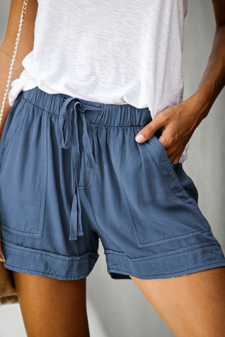 Blue Strive Pocketed Tencel Shorts