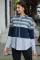 Gray Color Block Drawstring Hoodie