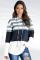 White Color Block Drawstring Hoodie