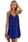 Blue Buttoned Slip Dress