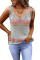 Gray Striped Colorblock Textured Knit Tank