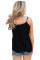 Black Button Up V Neck Camisole Vest Top