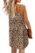 Leopard Pattern Buttoned Slip Cami Dress
