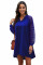 Blue Lace Long Sleeves Shift Above Knee Dress