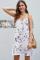 White Floral Pattern Buttoned Slip Cami Dress