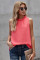 Red Ruffle Trim Neckline Tank Top