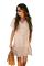Beige Pocketed Button Down Ruffle Dress