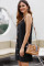 Black Buttoned Slip Dress