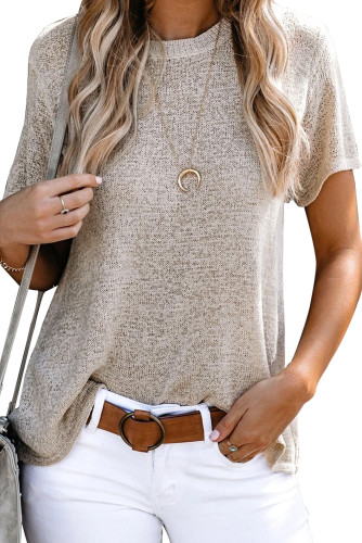 Apricot Short Sleeve Knit Top