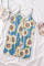 Sky Blue Sunflower Pattern Buttoned Slip Cami Dress