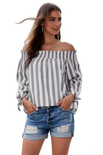 Gray Summer on You Off The Shoulder Top