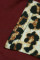 Burgundy Leopard Patch Pocket Long Sleeve Top