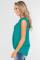 Green V-Neck Front Irregular Twist Hem Tank Top