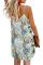 Sky Blue Floral Pattern Buttoned Slip Cami Dress