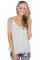 White Button Up V Neck Camisole Vest Top