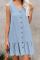 Blue Pocketed Button Down Tank Dress