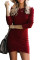 Red Long Sleeve Wrap Hem Mini Dress