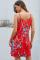 Orange Floral Pattern Buttoned Slip Cami Dress