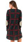 Contrast Elbow Patch Green Plaid Swing Dress
