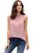 Pink Ruffle Trim Neckline Tank Top