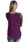 Purple Floral Varsity Stripe Long Sleeve Top