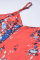 Orange Floral Pattern Buttoned Slip Cami Dress